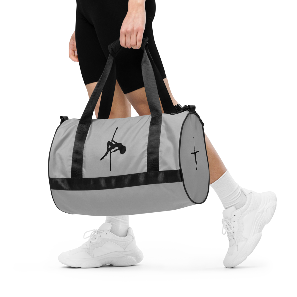White gym and pole bag with handle One size unisex style Black and White with pockets