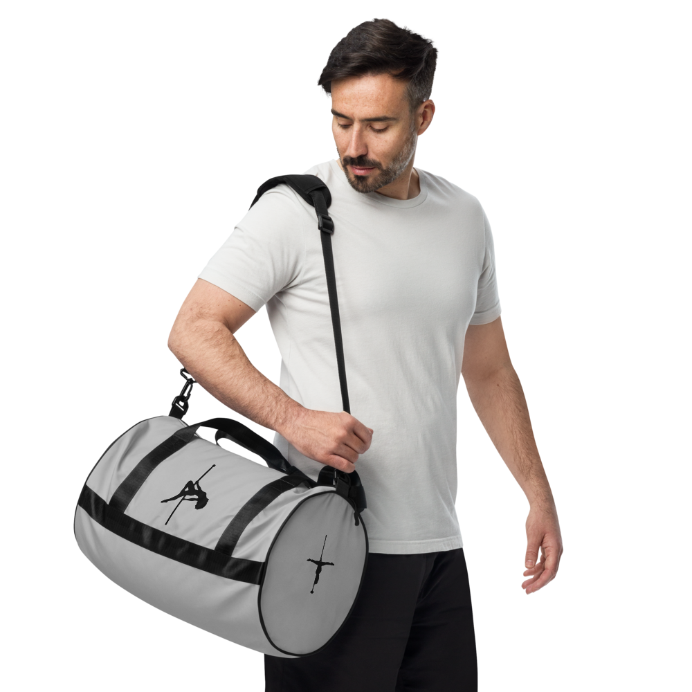 White gym and pole bag with handle One size unisex style Black and White with pockets