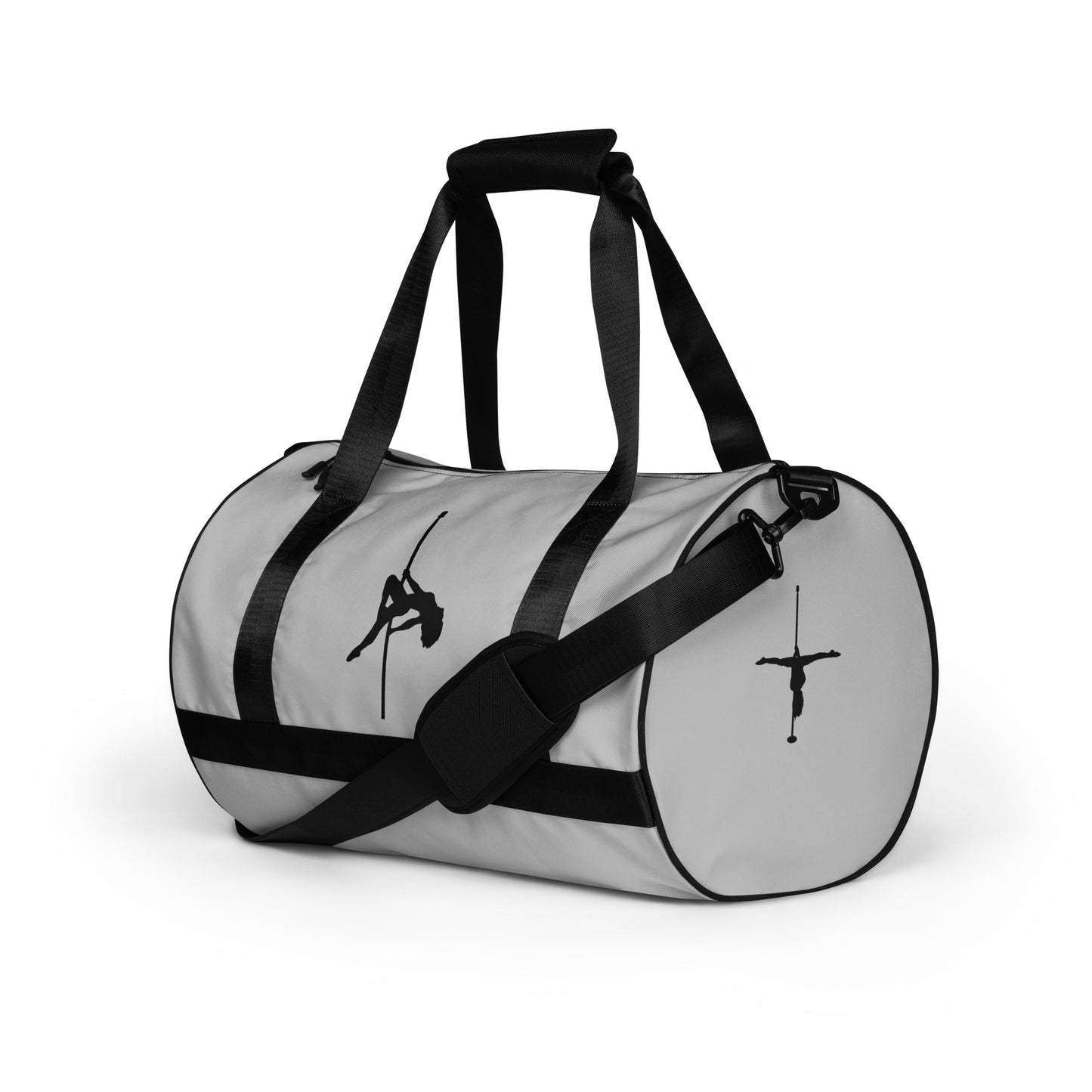 White gym and pole bag with handle One size unisex style Black and White with pockets